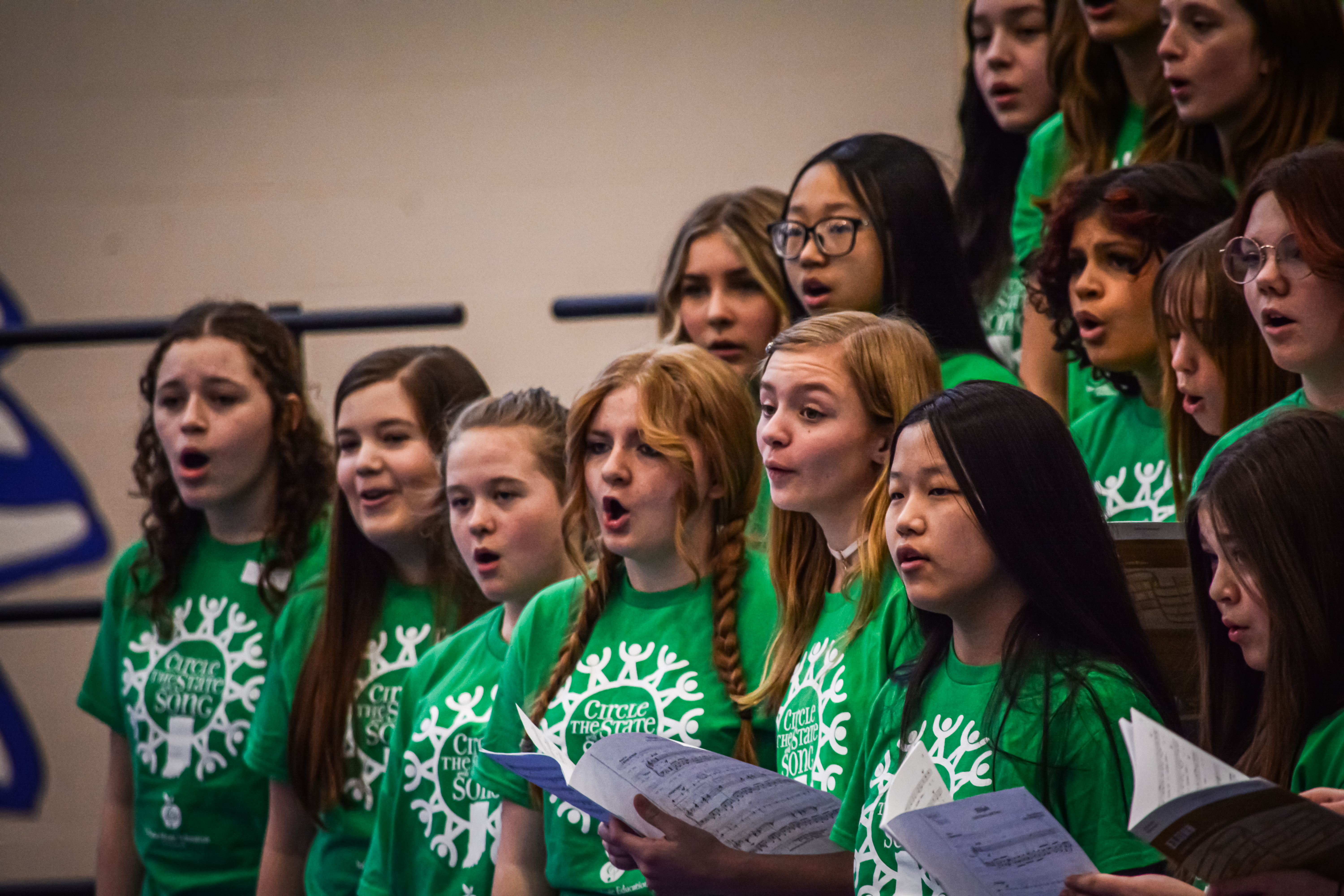 students singing